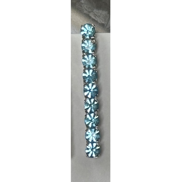 Danny Pollak Blue Topaz Swarovski Crystal Bobby Pin (#1) - approx. 2.5 in. long - Picture 8 of 12